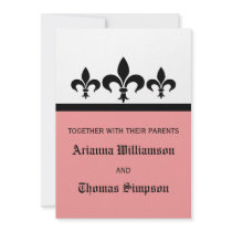 Swanky Fleur De Lis Invite, Pink