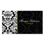 Swanky Sage #2 Black Damask Chic Business Card business cards