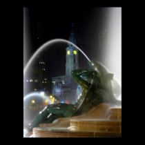 Swann Fountain w/ City Hall Print posters
