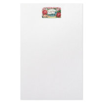 Swans and Roses Vintage Art Stationery