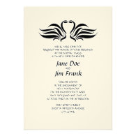 Swans Formal Catholic Wedding Invitation