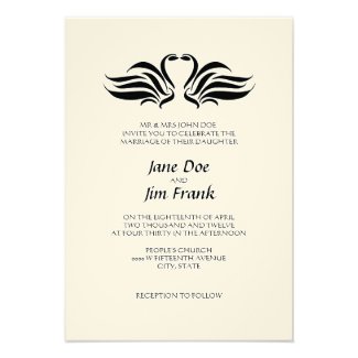 Swans Formal Wedding Invitation