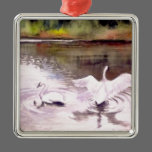 Swans of Hidden Lake Gardens-2 ornaments