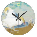 SWANS ROUND WALL CLOCK