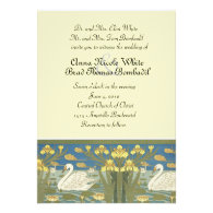Swans Swimming Wedding Invitation