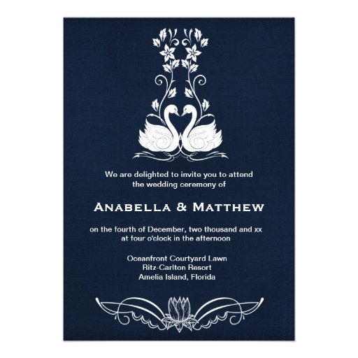 Swans wedding invitation