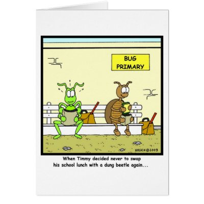 Swap Lunch with a Dung Beetle? Greeting Card by Hagen_Cartoons