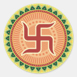 Swastika with Traditional Indian style Mandana Stickers
