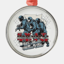 SWAT Team House Calls Christmas Ornaments
