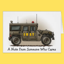 SWAT Team Hummer Note Card cards