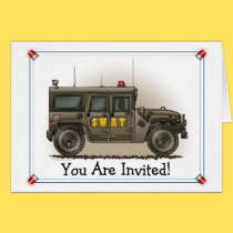 SWAT Team Hummer Party Invitation cards