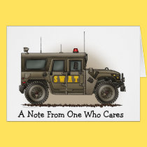 SWAT Team Hummer Police Car Note Card cards