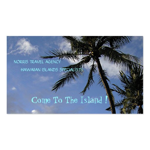 "Swaying Palm Trees, Blue Sky,White Clouds" photog Business Card