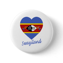 Swaziland Flag Heart Pinback Buttons