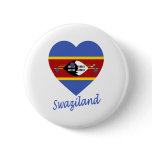 Swaziland Flag Heart Pinback Buttons