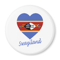 Swaziland Flag Heart Magnet