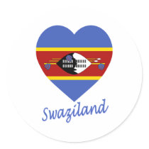 Swaziland Flag Heart stickers