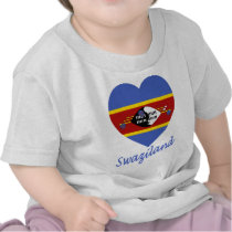Swaziland Flag Heart t-shirts