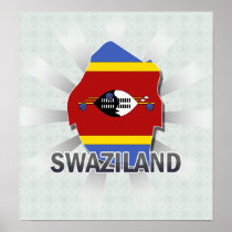 Swaziland Flag Map 2.0 Print