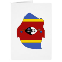 Swaziland flag map cards