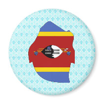 Swaziland Flag Map full size Fridge Magnets