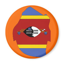 Swaziland flag map refrigerator magnet