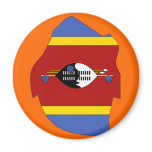 Swaziland flag map refrigerator magnet