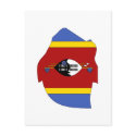 Swaziland flag map postcards