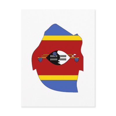 Swaziland flag map post card by FlagStore