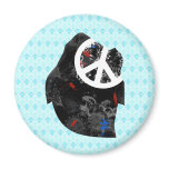 Swaziland Trendy Peace Sign with Swazi map Magnets