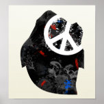 Swaziland Trendy Peace Sign with Swazi map Posters
