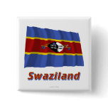 Swaziland Waving Flag with Name Pin
