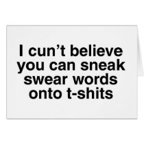 Swear words cards