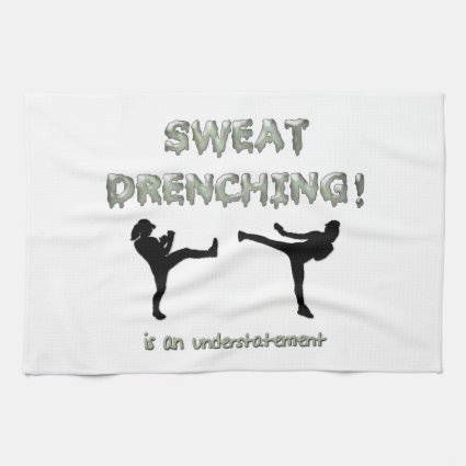 Sweat Drenching Kickboxing! is an understatement Hand Towel