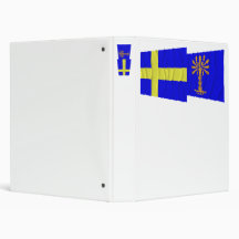 Sweden and Blekinge län waving flags 3 Ring Binder