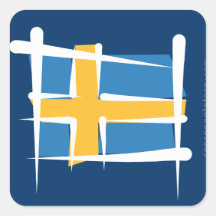 Sweden Brush Flag Stickers