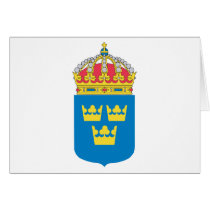 Sweden Coat of Arms (lesser) cards by FlagTshirts Sweden Coat of Arms (lesser) cards