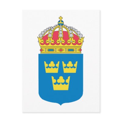 Sweden Coat of Arms (lesser) Post Card by FlagTshirts