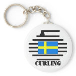 Sweden Curling Key Chain