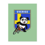 This cute cycling panda stands in front of a Swedish flag with his bike. This original design makes a perfect gift for Swedish bicyclers or bicycling fanatics in Sweden. Great for everyone who loves cute pandas and biking.