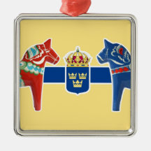 Sweden Dala Coat of Arms Christmas Ornaments