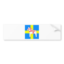 Sweden Dala Horse White Bumper Sticker