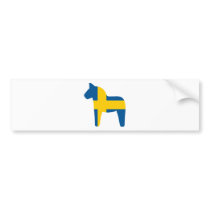Sweden Flag Dala Horse Bumper Stickers