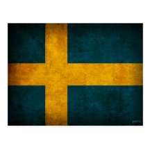 Sweden Flag Distressed Postcards