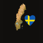 Sweden Flag Heart Map Fitted AA T-Shirt