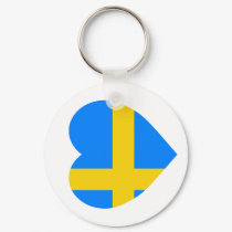 Sweden Flag Heart keychains