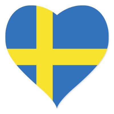 Sweden Flag Heart Sticker