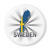 Sweden Flag Map 2.0 Fridge Magnet