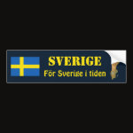 Sweden Flag Map Text Bumper Sticker
