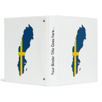 Sweden Flag Map full size 3 Ring Binders